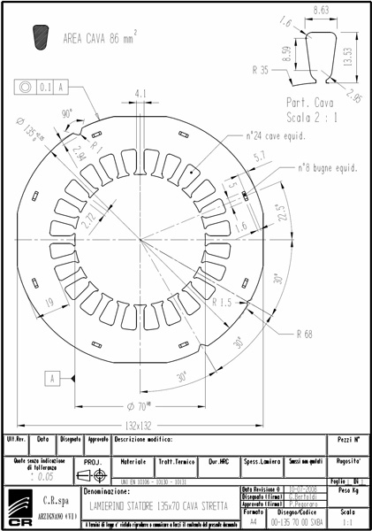 Statoren-Bleche CR 135x70 SXBA C.R. Spa