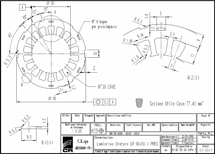 Statoren-Bleche CR 90x50 AXPA 1 C.R. Spa